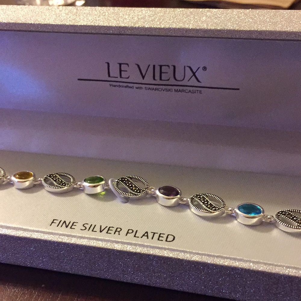 Swarovski silver plated multi colored bracelet